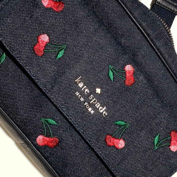 Kate Spade Blue Jean Crossbody Bag with Cherry Embroidery - Picture 13 of 17
